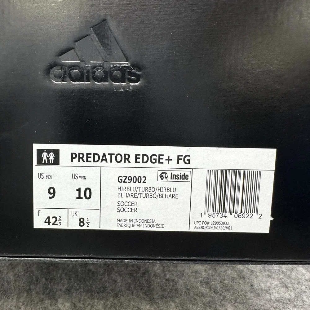 Adidas Predator Edge+ FG Laceless Soccer Cleats Mens Size 9 Blue Turbo GZ9002